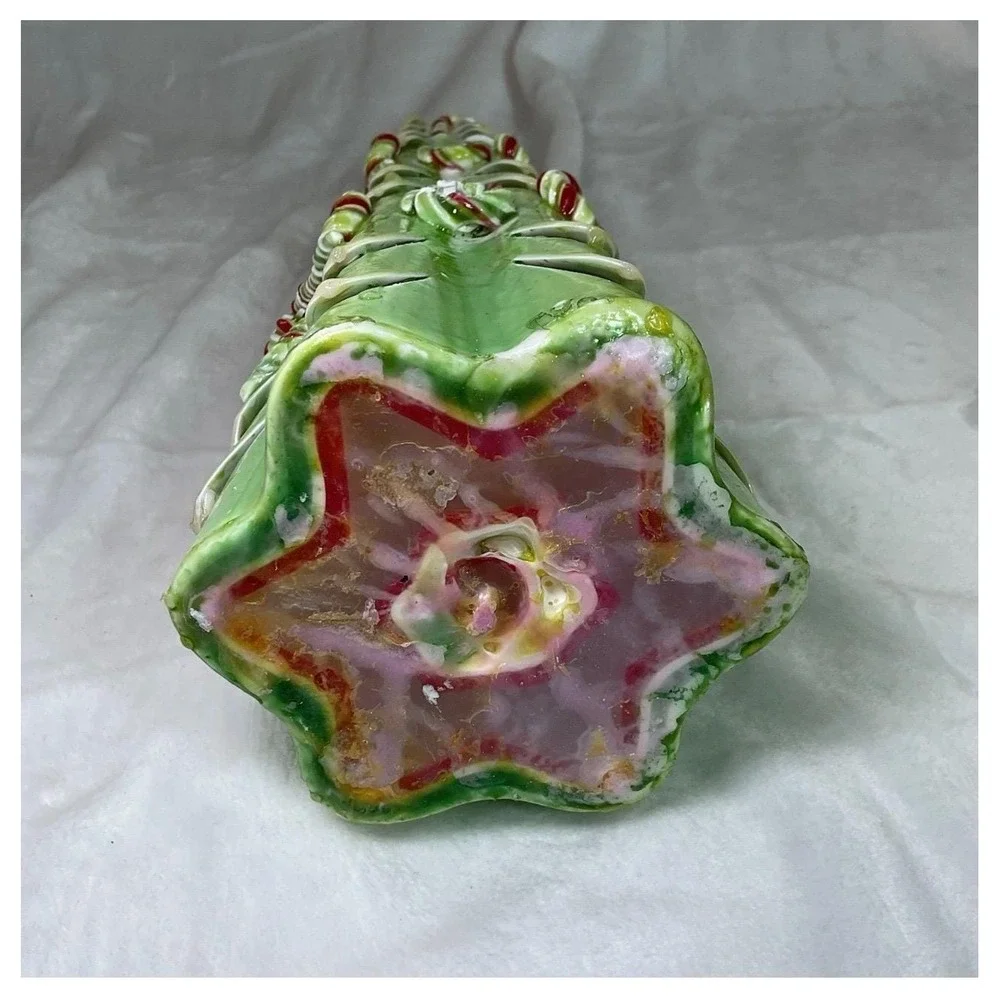 VTG Hand Carved Wax Christmas Tree Candle 15